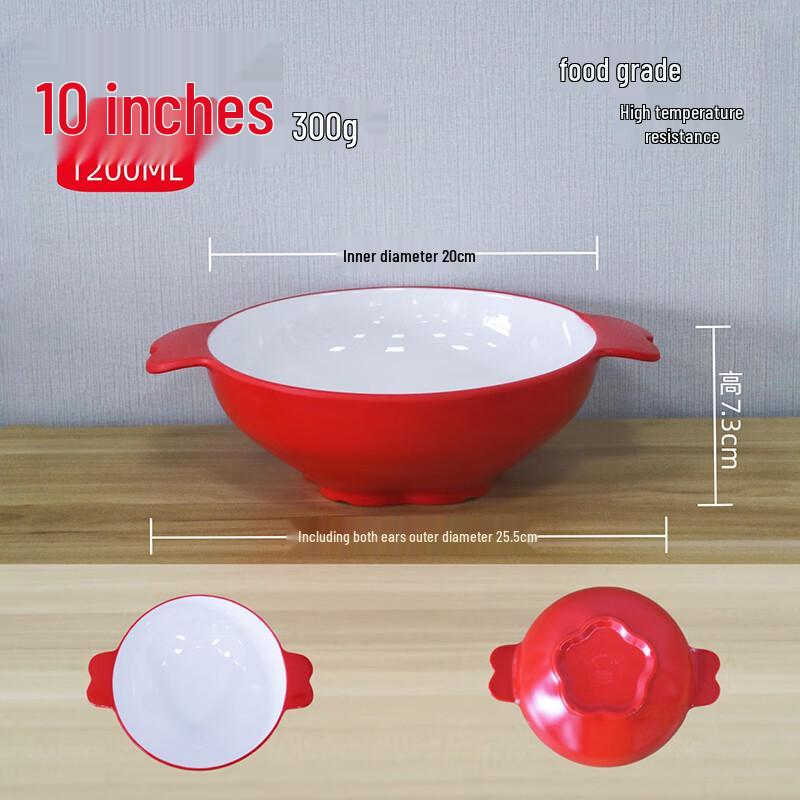 LIJIA FITMENT LJ Double-Ear Anti-Scald Melamine Noodle Bowl Set (5 Pcs)