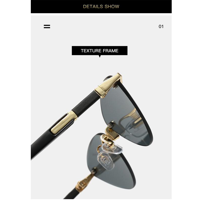 Модные солнцезащитные очки «кошачий глаз» для женщин, роскошные брендовые дизайнерские ретро-очки без оправы из металла, солнцезащитные очки для женщин, очки для вождения Uv400