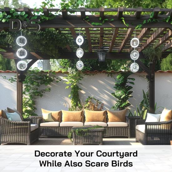 3/6/9Pcs Wind Chime Pendant Outdoor Decoration Birdproofing Shiny Bird Protection Solution Windmill Reflectors