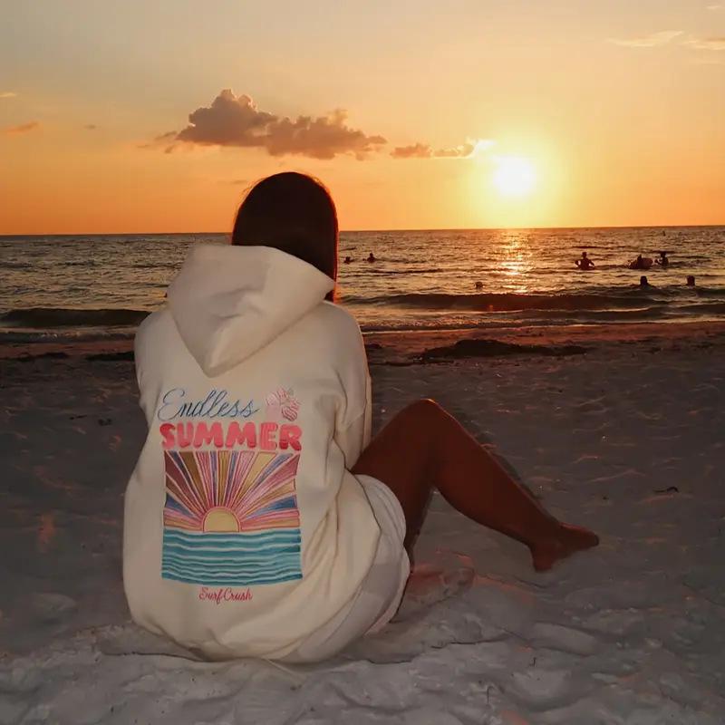2025 Women's European & American Style Long Sleeve Pullover Printed Hoodie, Sizes S-5XL