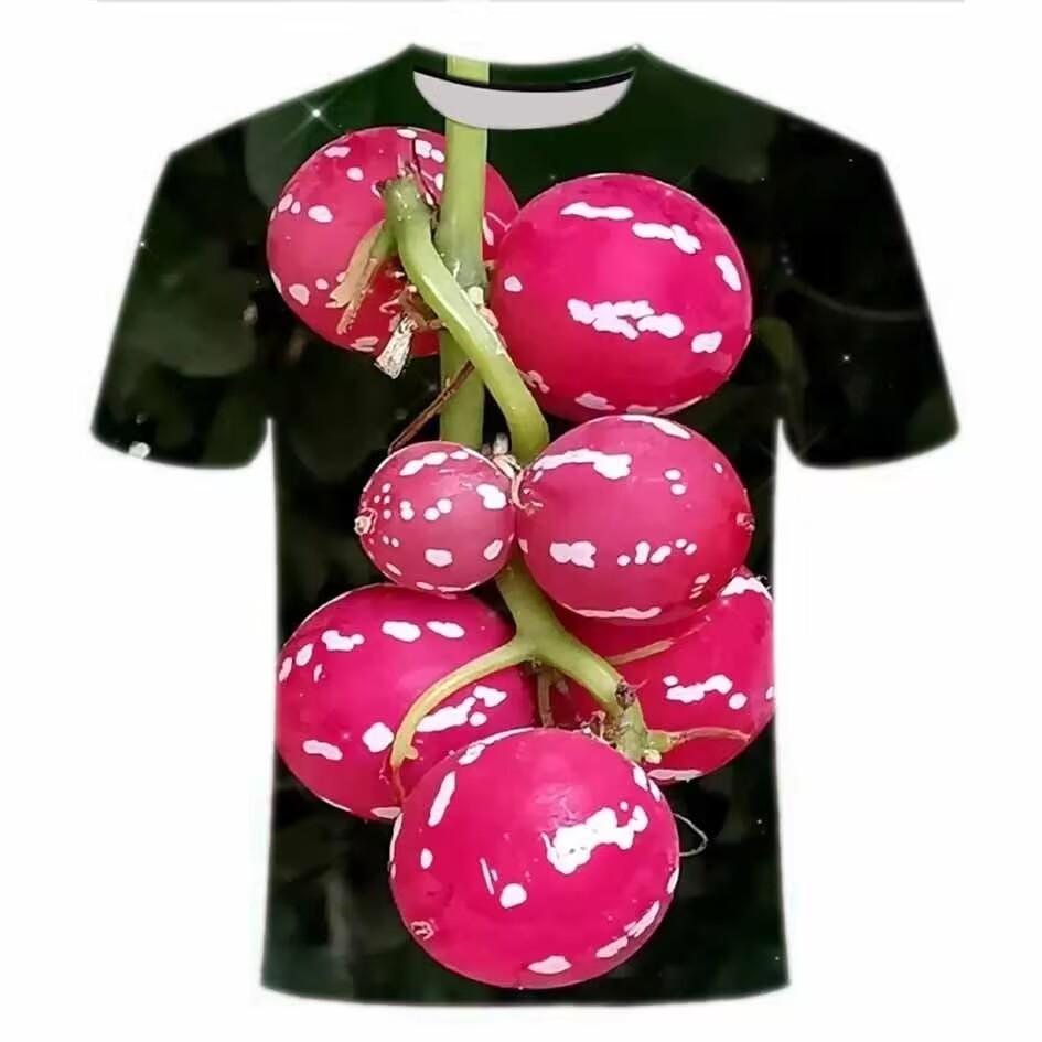 Summer Fruit Vegetable 3D Printed T-Shirts Fashion Oversized Short Sleeved Men's and  Women's Unisex T-shirts