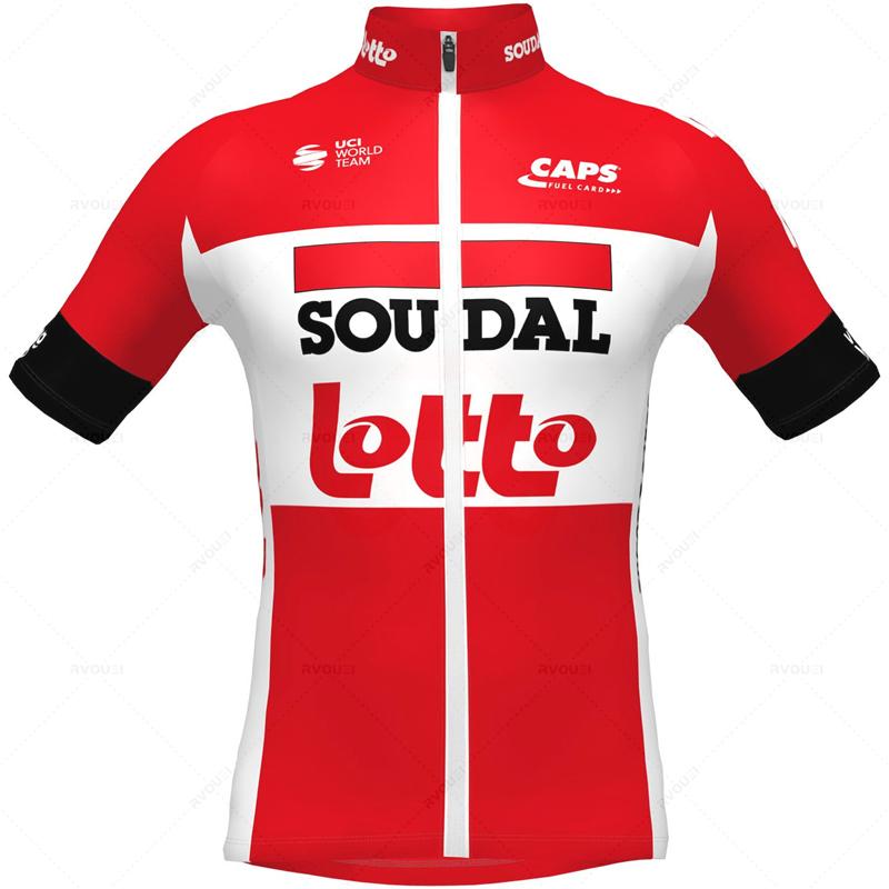 Комплект мужской велосипедной майки с коротким рукавом Lotto Soudal, Дышащая велоодежда, Костюм велосипедной команды, Летний дышащий комплект для велоспорта