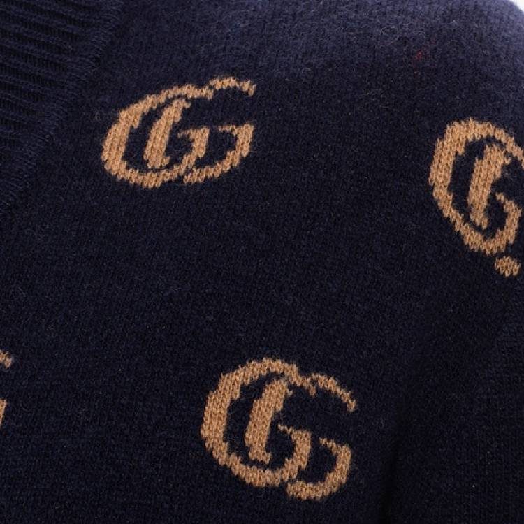 Gucci Мужской шерстяной кардиган с жаккардовым узором Double G 645291-XKBPF-4804