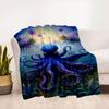 "Oceanic Majesty: The Enchanting Octopus Wall Art"Blanket Flannel Throw Blanket for Sofa, Bed, Travel, Camping, Office, Couch, Chair, And Be