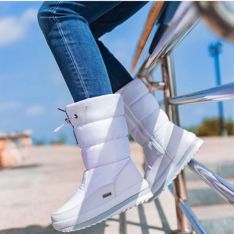 Женские зимние сапоги, зимние ботинки на платформе, толстые плюшевые непромокаемые нескользящие ботинки, модная женская зимняя обувь на теплом меху, Botas mujer