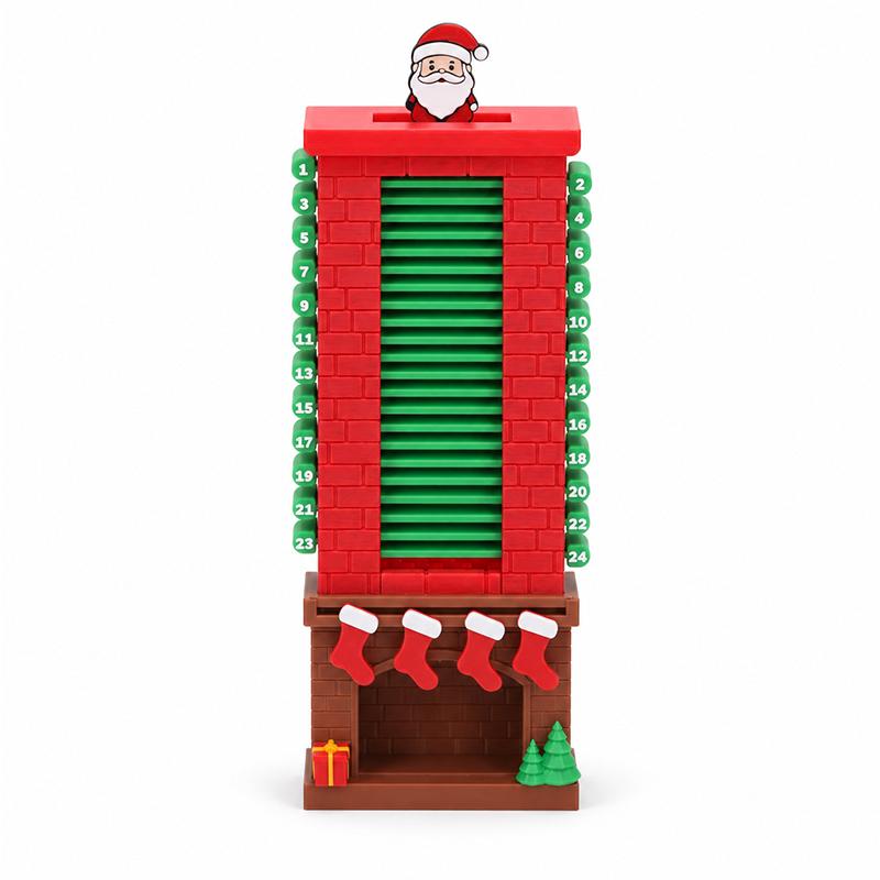 Santa Claus Chimney 11-day Countdown Calendar Socks Wooden Christmas Calendar Desktop Ornaments Home Party Fun Supplies Gift