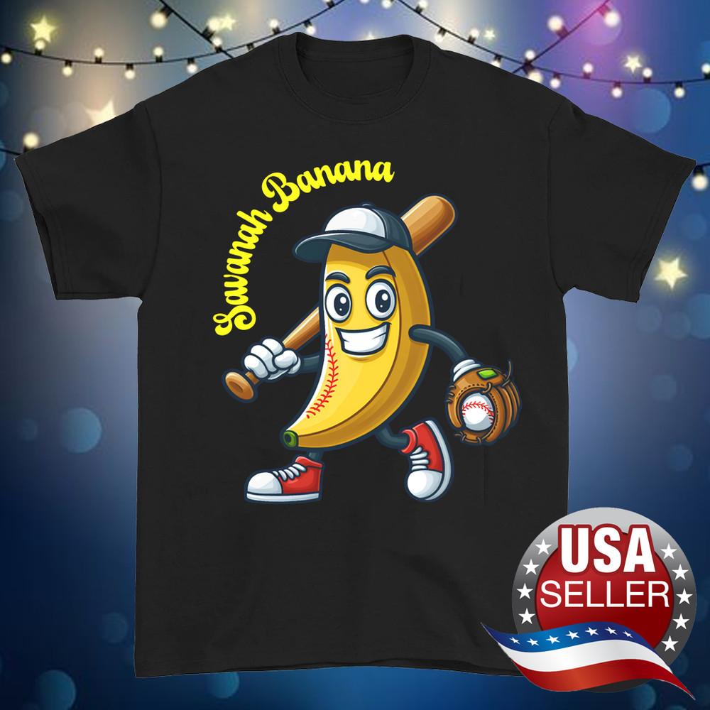 Savannah Bananas baseball black T-shirt HOT NEW unisex S to 5Xl JJ4066 Unisex T-Shirt