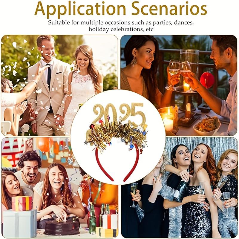 New Year Party Rave New Year'S Eve Hair Bands Glitter Colorful Headbands Characters