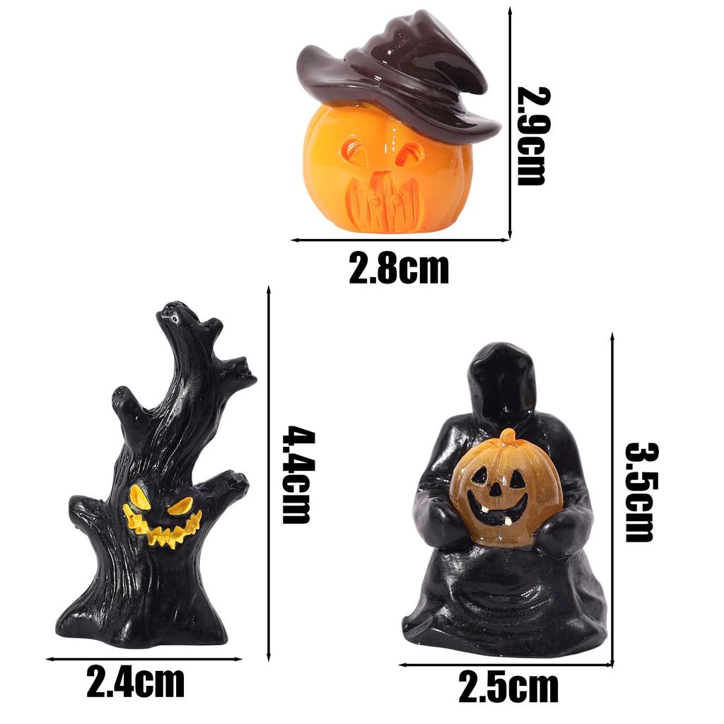 3Pcs Halloween Witch Pumpkin House Tree Desktop Decoration Halloween Party Supplies Haunted House Horror Props Kids Gifts