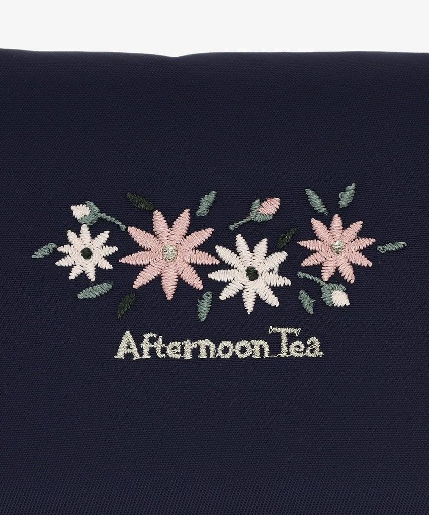 Косметичка Afternoon Tea Living Pouch JQ54, Мини-косметичка с вышивкой цветов и зеркалом, Темно-синяя