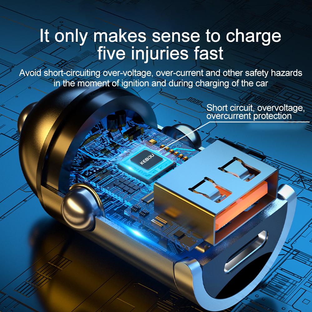 100 Вт QC3.0 PD Автомобильное зарядное устройство Mini USB Type C Адаптер автомобильного зарядного устройства Быстрая зарядка Автомобильное зарядное устройство для мобильного телефона iPhone Xiaomi