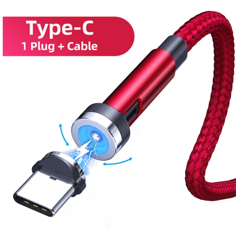 540-degree Rotate Magnetic Cable Led Indicator Light Fast Charging Cable Compatible For Ios / Android Micro / Type-c
