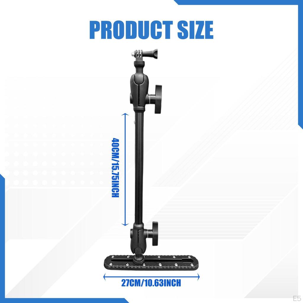 Action Camera Pole Mount for Kayak Mounting Bracket Aluminum Support Rafting