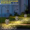 3PCS Solar Hanging Lights Lantern Water Drip Olive Shaped Metal Garden Art Lamp Waterproof Landscape for Outdoor Yard Decor
