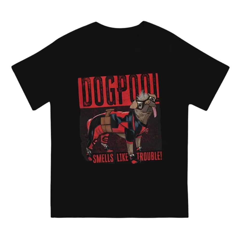 T Shirt for Men Vintage Dogpool Trouble Logo T-Shirt O Neck T Shirt Deadpool And Wolverine Short Sleeve Tee Shirt