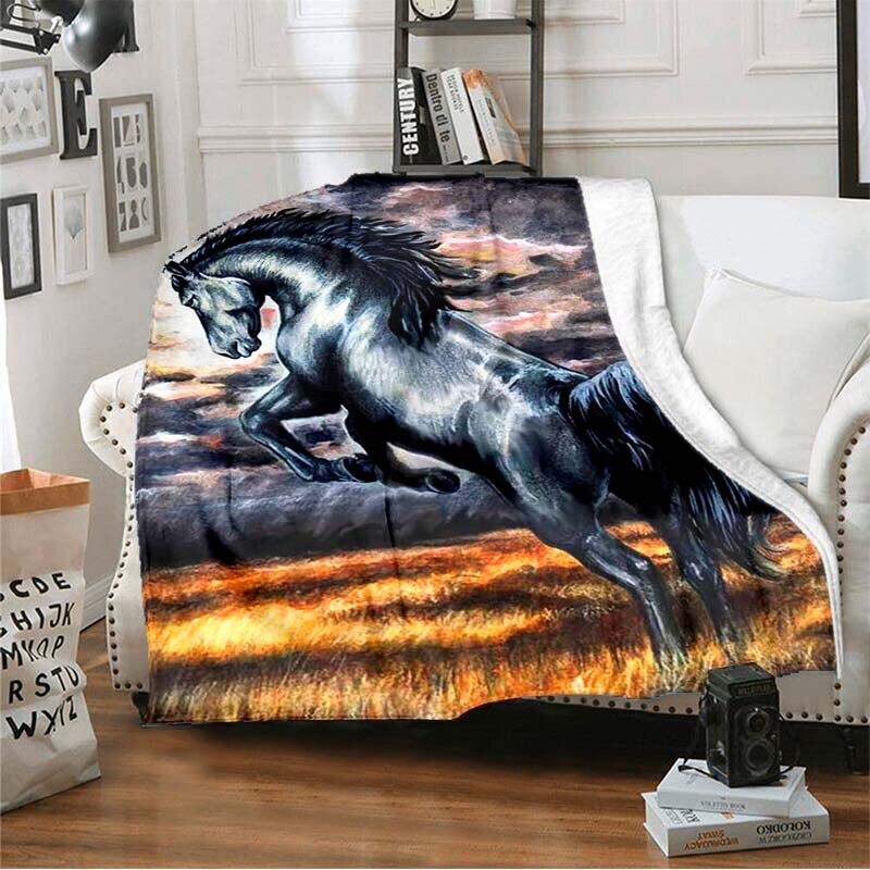 Одеяло с изображением лошадиной розы, фланелевые одеяла с животными, одеяла с 3D художественным принтом, одеяла для дивана-кровати для взрослых, детские пледы, домашний декор
