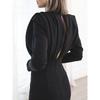 Spring Summer Women's Fashion Dress, European American Style High Neck Slit Long Maxi Dress, Casual Wear