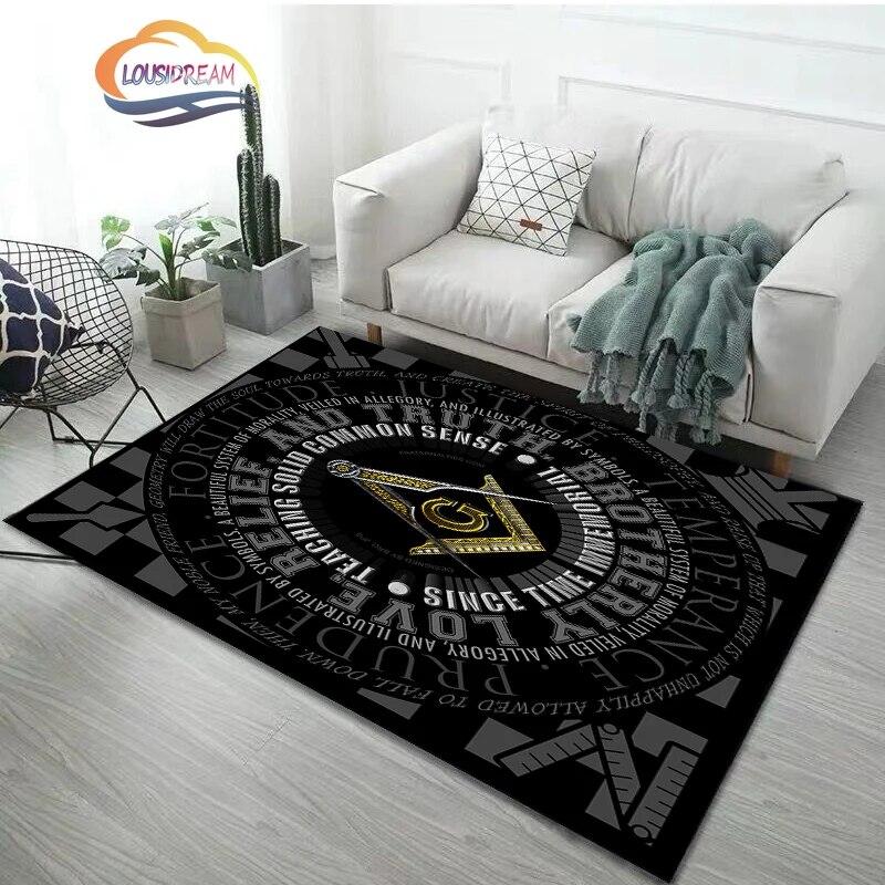 Fashion Carpet Freemasonry Rug Masonic Soft Doormat Rugs Bedroom Freemason Living Room Door Floor Hallway Mats Large
