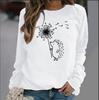Creative Hedgehog Print Round Neck Casual Hoodie Round Neck Top Winter Clothes Women  Sweatshirt  Streetwear Women
