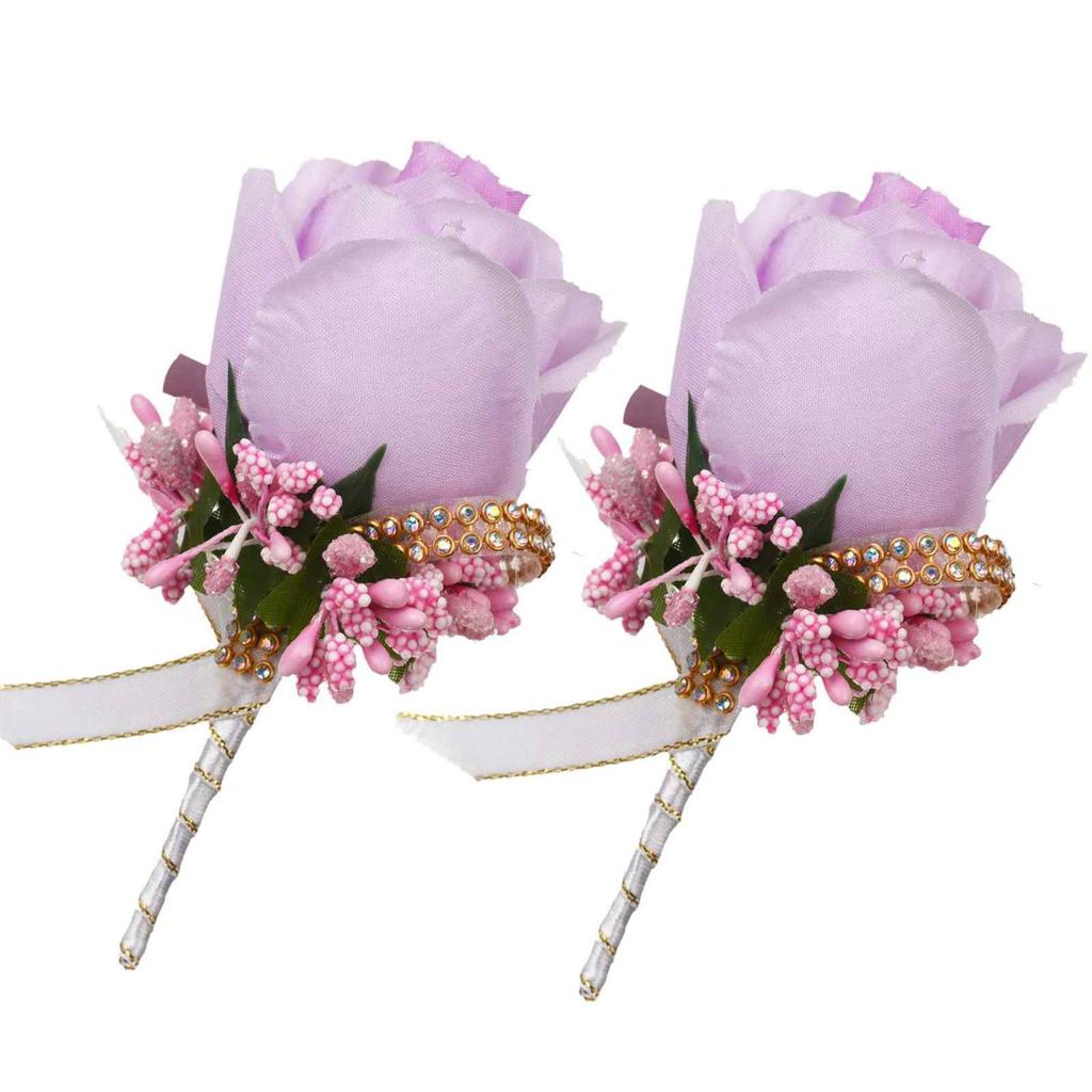 2 Pieces Corsage Groomsmen Rose Wedding Flowers Accessories Prom Set Decorations