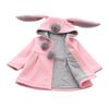 Зимнее пальто для девочек, хлопковая куртка с милыми кроличьими ушками и капюшоном для детей, теплая верхняя одежда на пуговицах для девочек, ветровка, зимняя одежда