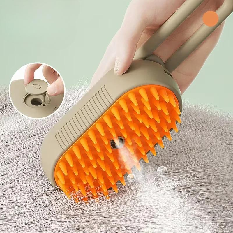 Pet Cat Grooming Comb with Electric Spray Water Steam Soft Silicone Brush Kitten Pet Bath Brush Massage Pet Hair Remover