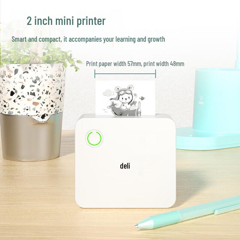 Deli X1B 2-inch Portable Thermal Printer CN plug (adapter included)