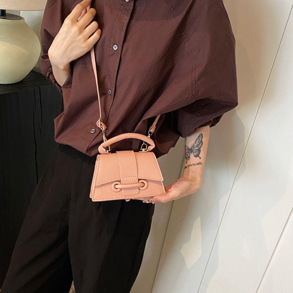 Solid Color Chic Crossbody Bag Pu Leather Women's Shoulder Bag Fashionable Mini Coin Purse Travel
