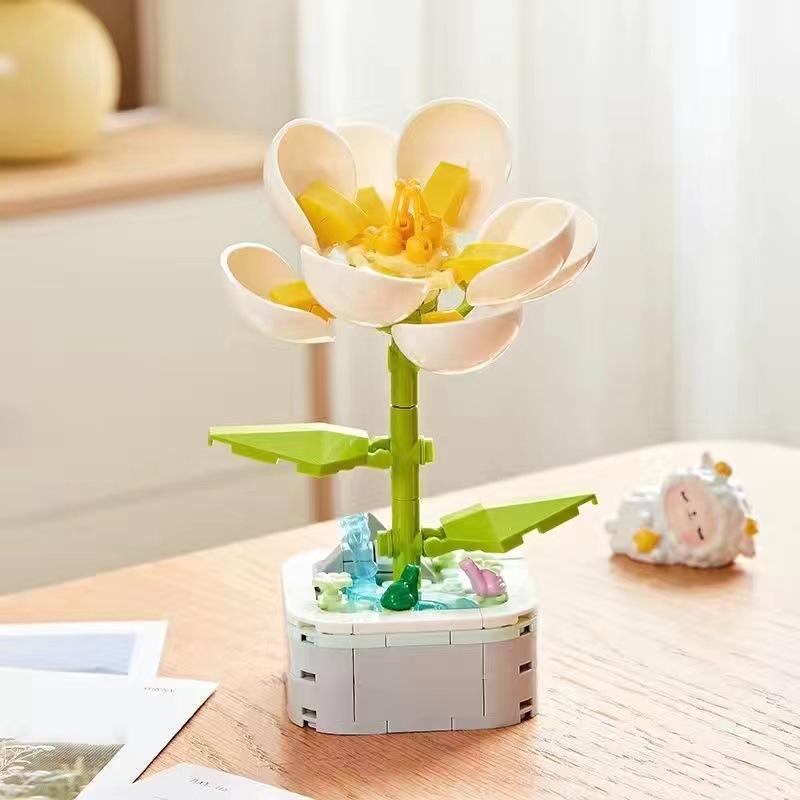 Конструктор Цветы Горшечные растения Подсолнухи Тюльпаны Ароматные цветочные украшения Головоломки Игрушки Праздничные подарки