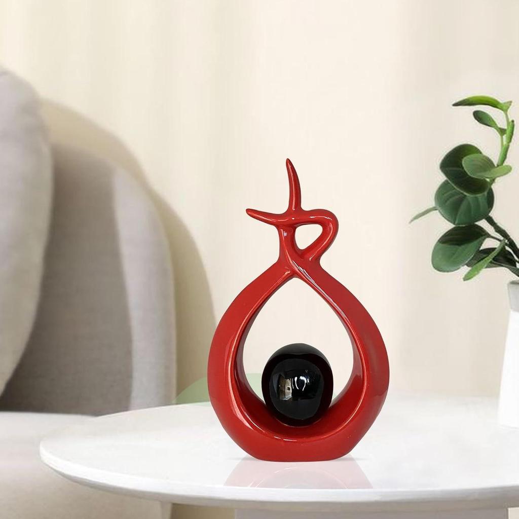 Керамическая спиральная статуэтка для украшения дома (Упаковка из 1 шт., КРАСНЫЙ и черный)