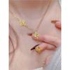 High-Grade Four-Leaf Clover Necklace Female Niche Design Pendant New Three Flowers Lucky Grass Does Not Lose Colour Necklace