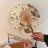 1PC Round Fan Handmade Folding Fan Vintage Pattern Fan Silk Cloth Fans Chinese Traditional Flower Locations Are Sent Randomly