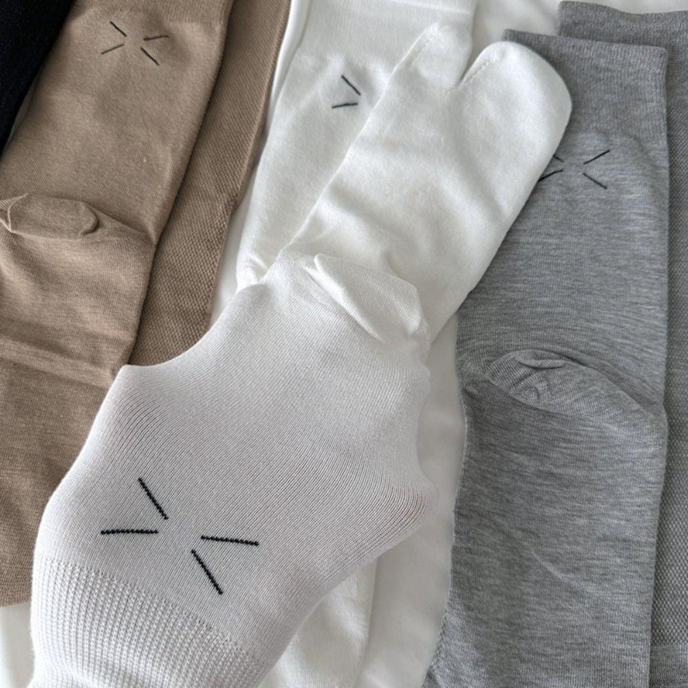 JK Two Toe Socks Thin Calf Long Socks Simple Split Toe Tube Socks  Summer