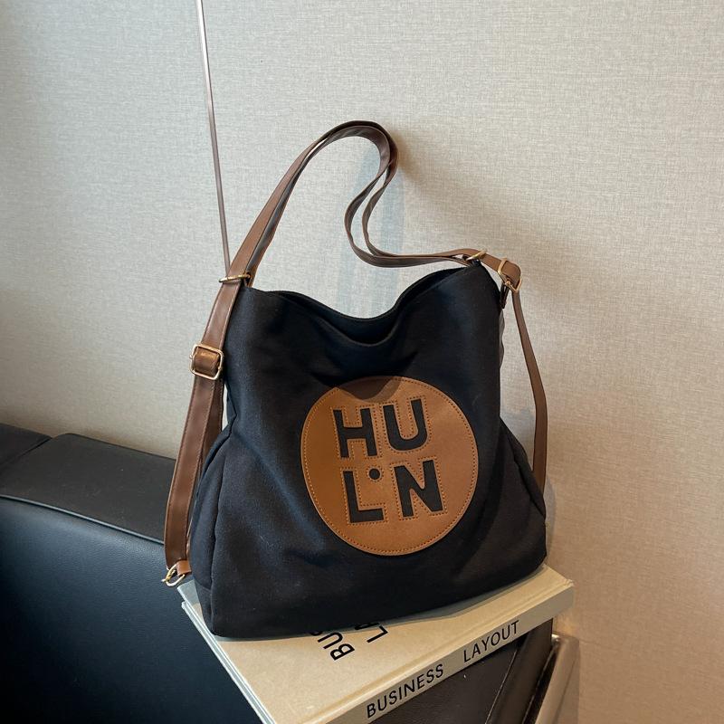 Холщовая сумка женская 2025 новая модная большой вместимости многоцелевой рюкзак студенческий класс на плечо сумка-тоут