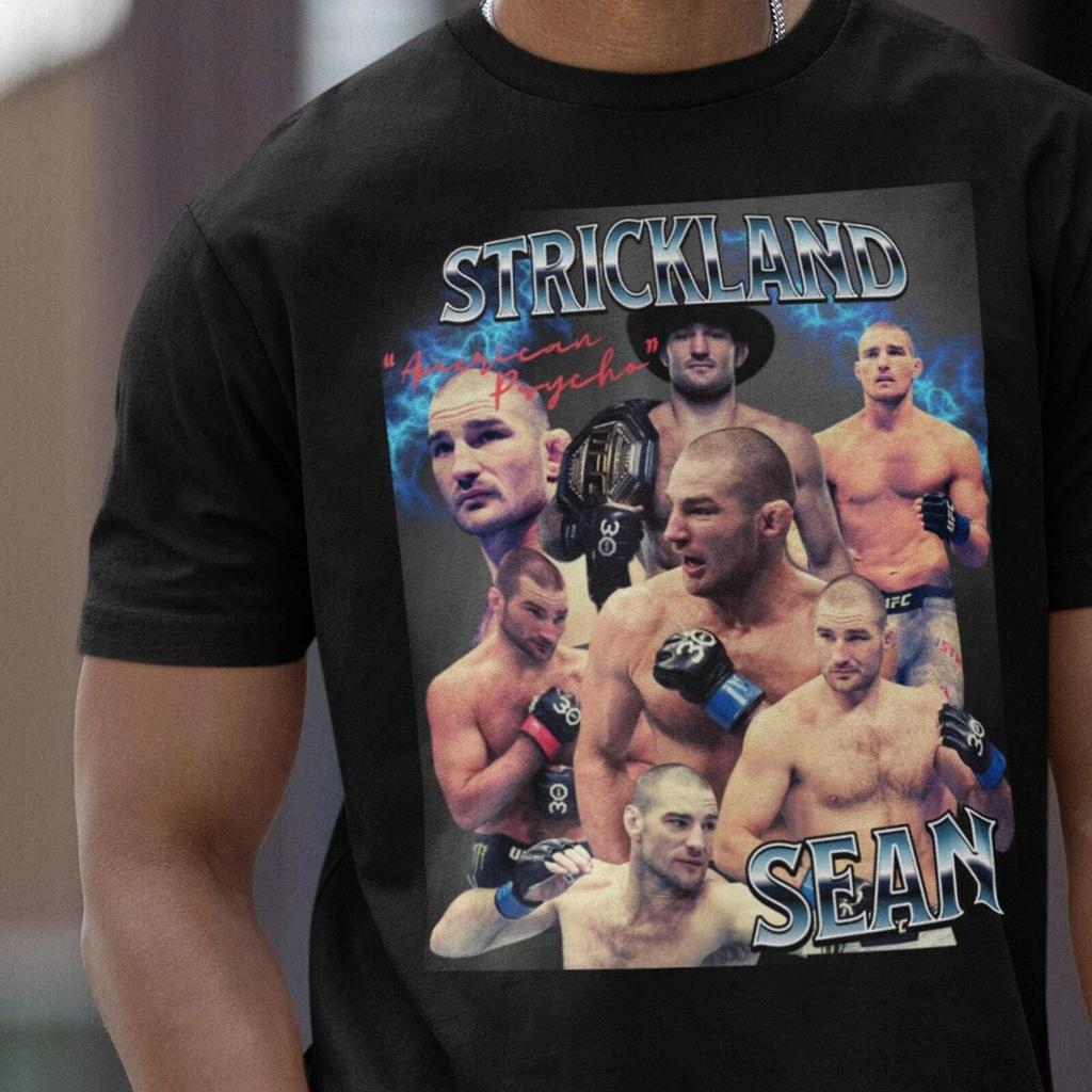 Шон Стрикленд Американский Психо футболка Винтажный Стиль Боец UFC Футболка Шон Ст