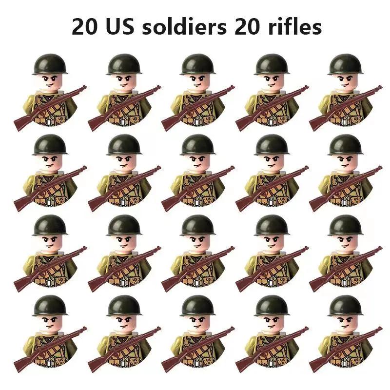 Multi-style military soldiers mini character building blocks DIY assembled building blocks children's collection toys and gifts
