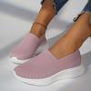 2024 Новые женские туфли Slip on женские туфли из вулканизированной ткани осенние дышащие сетчатые однотонные повседневные плоские удобные спортивные прогулочные туфли