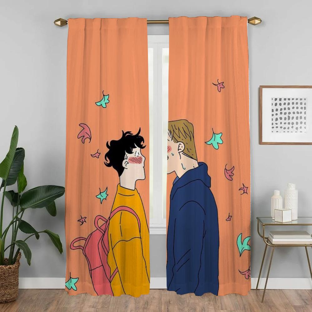 Оконная штора для комнаты 2 панели Heartstoppers кухонные шторы для камеры Shades Home Interior Шторы Разделение Living Elegant
