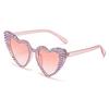 Retro Diamond Set Sunglasses Fashion Peach Heart Love Sunglasses Womens Metal Hinge Large Frame Personalized Eyes