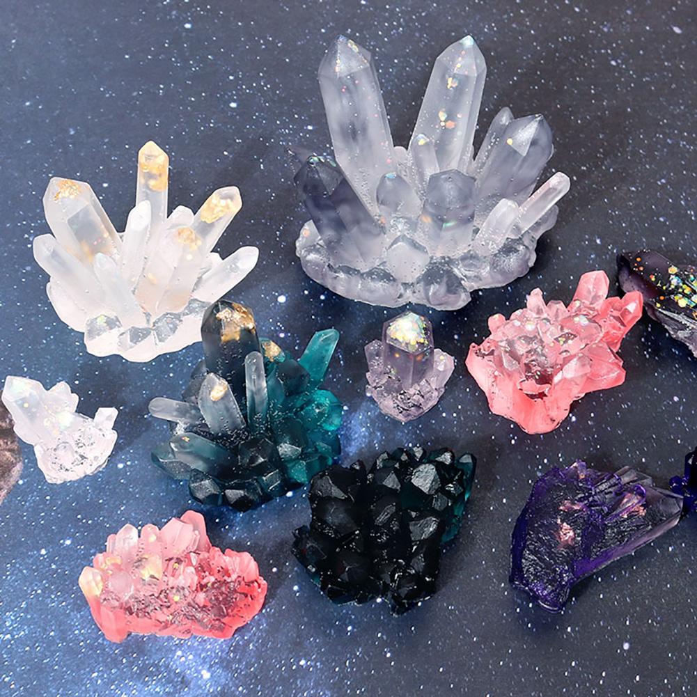 DIY Crystal Epoxy Resin Mold Crystal Cluster Irregular Stone Silicone Mold 3D Ornaments Handicraft Necklace Earrings Pendant Epoxy Resin Mold