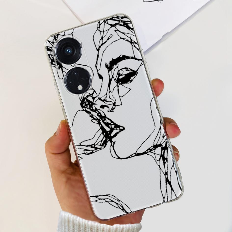 6.43" For OPPO Reno8 T 4G Case Soft Silicone Cover Cute Fashion Printed Bumper Funda For OPPO Reno 8T CPH2481 Coque Reno8T Cover