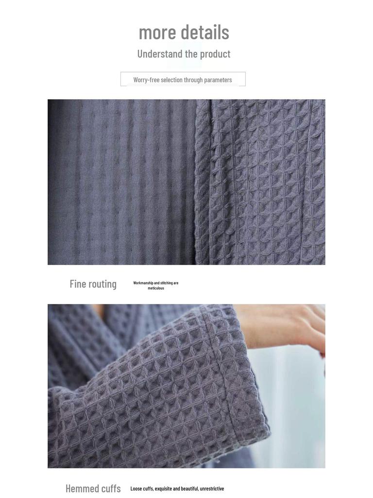 Японская вафельная хлопковая юката: Всесезонный халат для мужчин и женщин