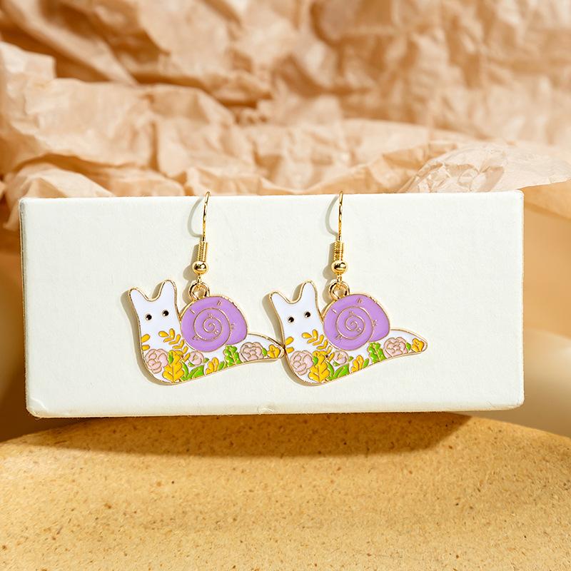 Vintage Cute Cartoon Animal Kitten Rabbit Panda Deer Earrings For Women Girls Jewelry Sweet Moon Cat Squirrel Enamel Earrings