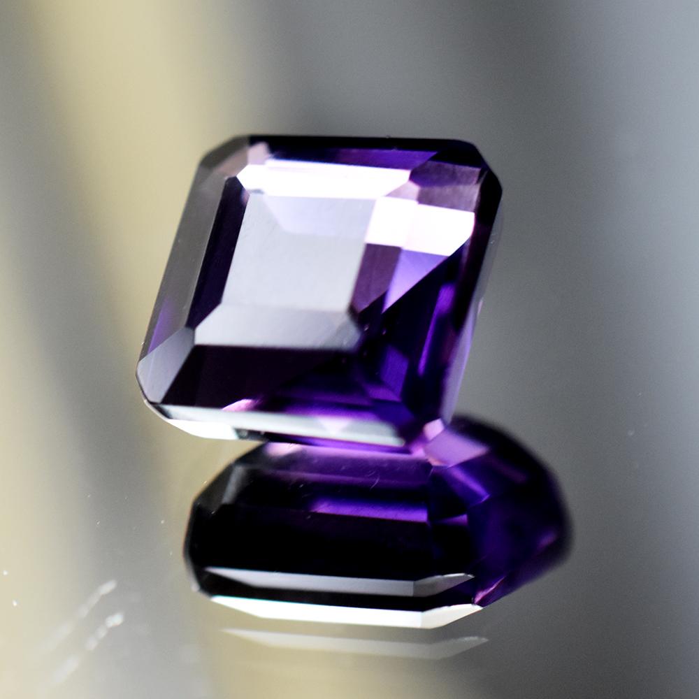 Natural Purple Amethyst Loose Gemstone 14.50 ct Square Cut Brazilian for Jewelry Making and Crafts