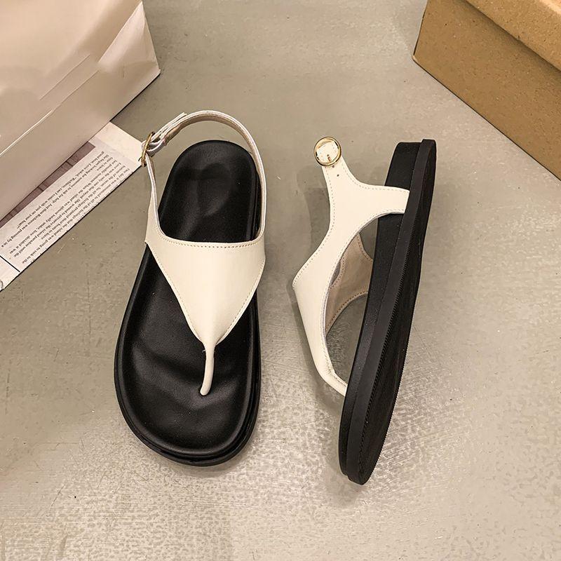 Toe Slippers Women's Outer Wear 2025 Summer New Niche Design Flip-flops Women's Versatile Flat-bottomed Beach Sandals Women