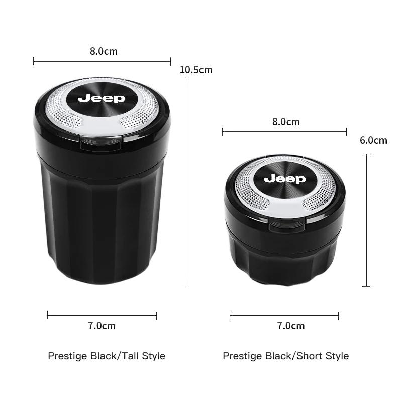 For Jeep Car Ashtray Portable Detachable LED Light For Jeep Wrangler JL JK Renegade Compass Gladiator Cherokee Rubicon Willys