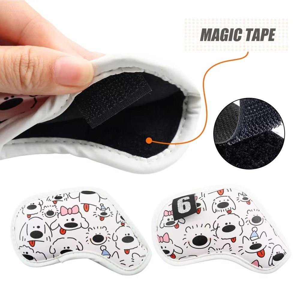 Cartoon Printed Golf Club Head Cover PU Leather Golf Club Protector Golf Supplies