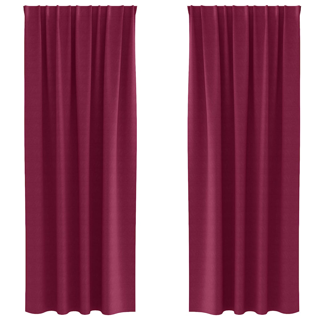Blackout Curtains with Rings 2 pcs Burgundy 225 x 140 cm