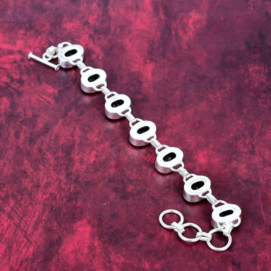 Браслет из серебра 925 пробы с дымчатым топазом, браслет ручной работы с драгоценными камнями, подарки для жены, совершенно новый браслет