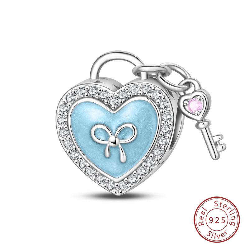Серебро 925 Сине-фиолетовая Бабочка Флакон для духов Звездное небо Воздушный шар Шармы Бусины Подходят для DIY Браслетов S925 Украшения